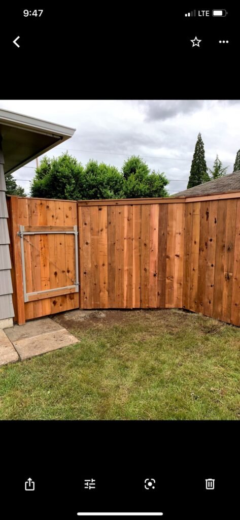 Cedar fence gate installation by Rose City Redevelopment in Gresham, OR